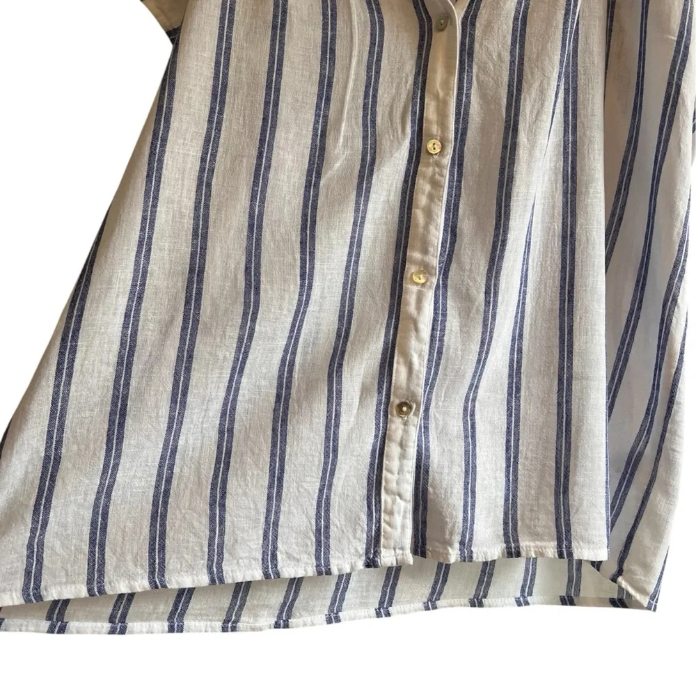 Rails Alena Linen Blouse in Villa Stripe button down size M excellent condition - Picture 9 of 14